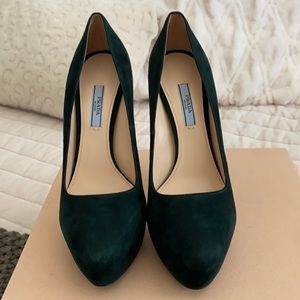 Prada dark green stilettos new